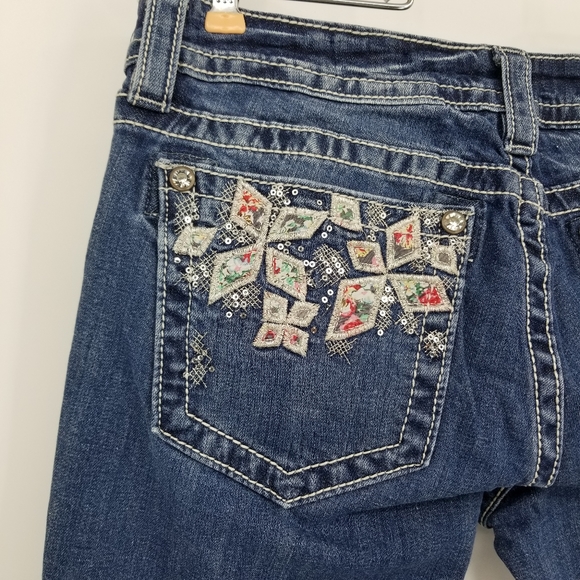 Miss Me Signature Cuffed Floral Skinny Jeans - Picture 4 of 11